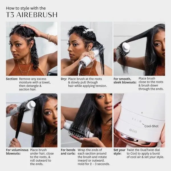T3 T3 AireBrush One-Step Smoothing and Volumizing Hair Dryer Brush 10