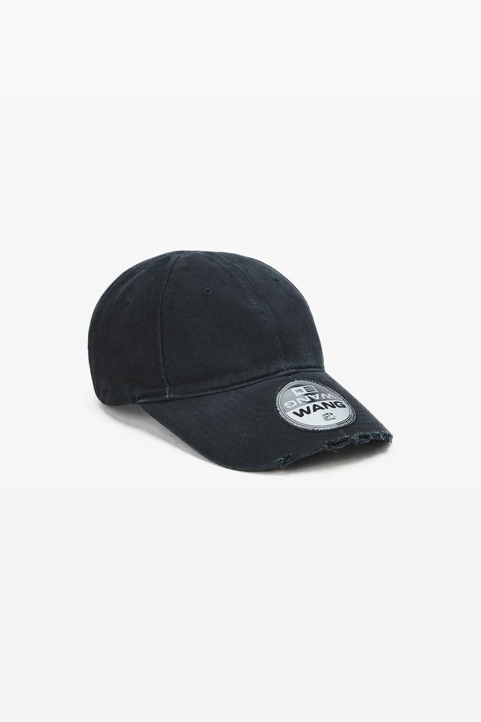 Alexander Wang Unisex Logo Sticker Cap in Distressed Cotton Twill