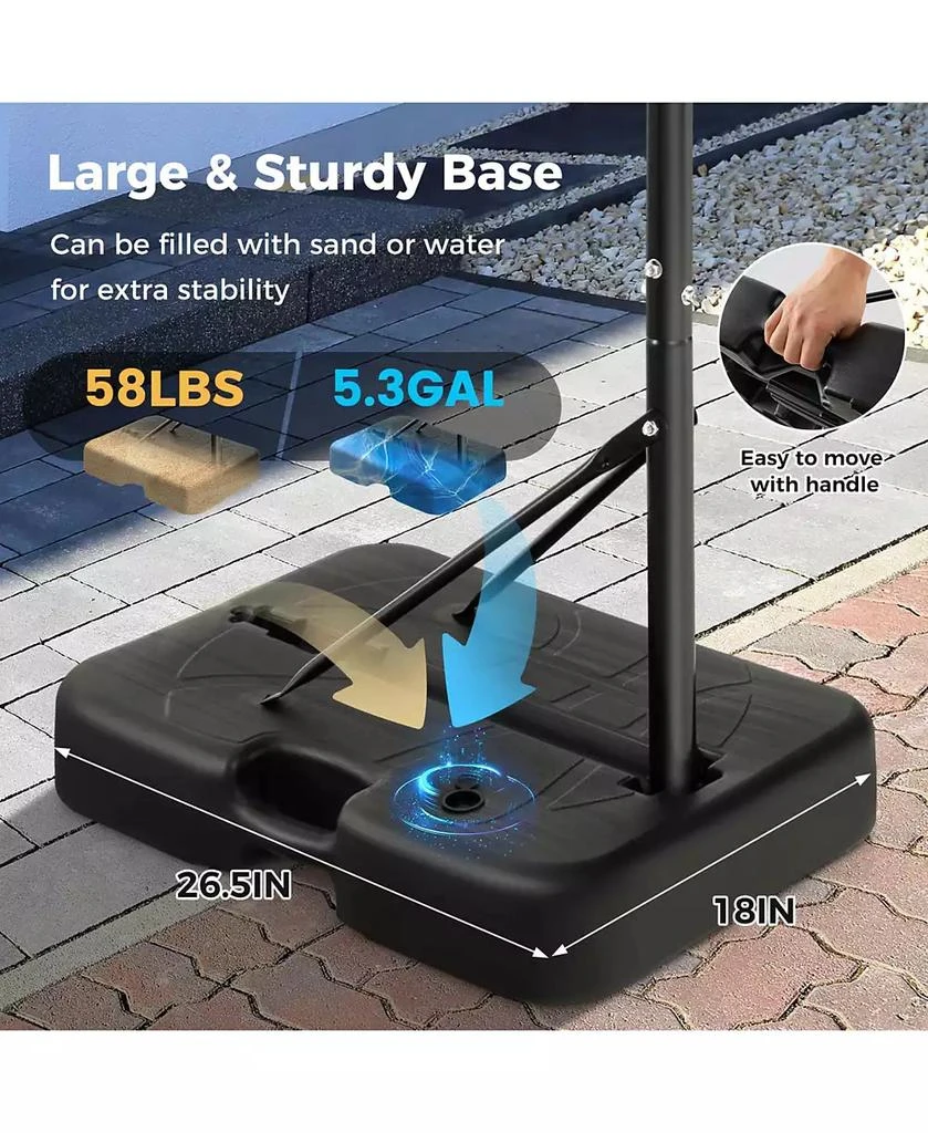 Costway Basketball Hoop 5.6-6.5 FT Height Adjustable for Kids with Shatterproof Backboard 3
