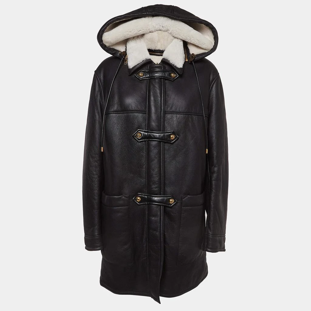 Louis Vuitton Louis Vuitton Black Shearling and Napa Leather Duffle Pea Coat M 1