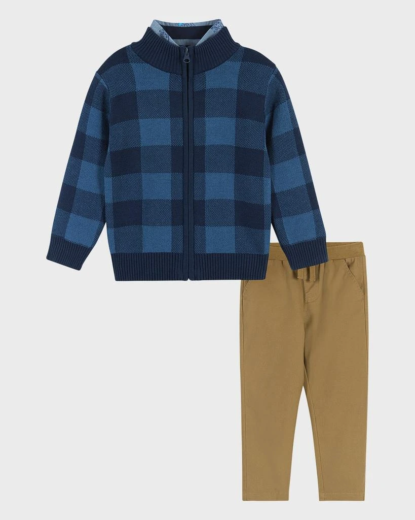 Andy & Evan Boy's Check-Print Intarsia Sweater Set, Size 2T-8 1
