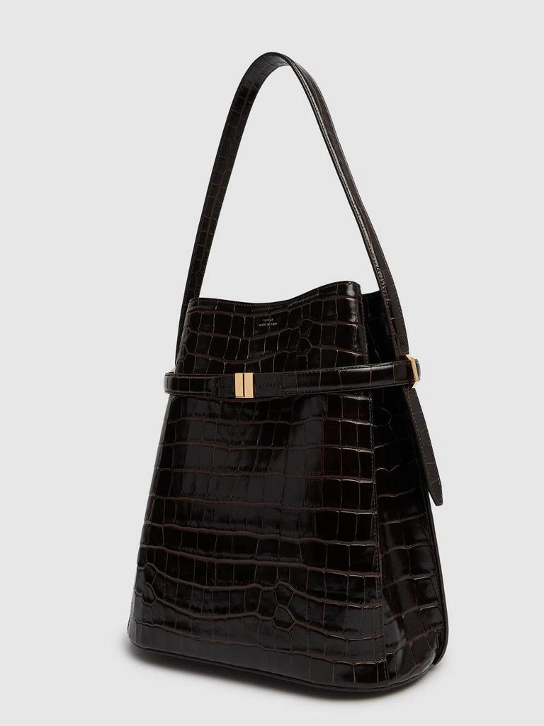 Totême Belted Croc Embossed Leather Bucket Bag 2