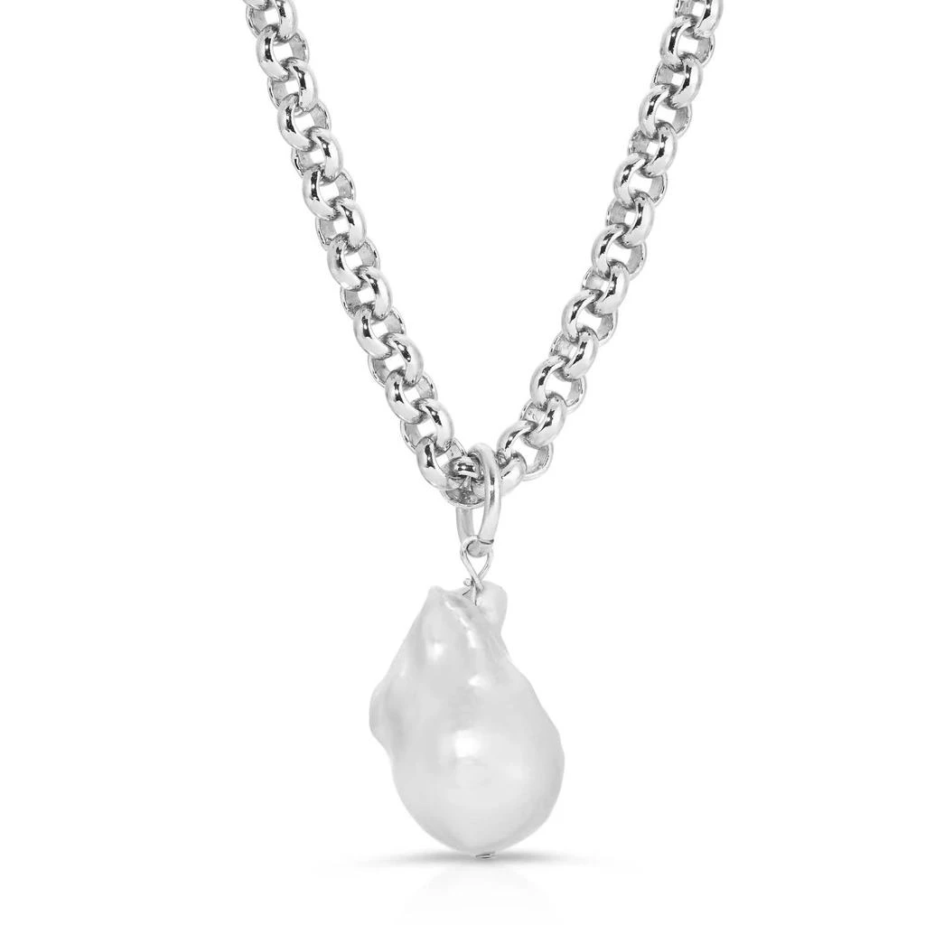 eklexic Eklexic - Women
s Micro Royal Chain With Xl Baroque Pearl Pendant Necklace