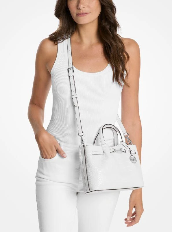 Michael Kors Carson Small Crocodile Embossed Satchel 3
