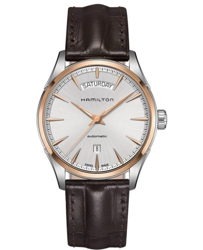 Hamilton Hamilton Jazzmaster Day Date Auto Silver Dial Leather Strap Men's Watch H42525551 1