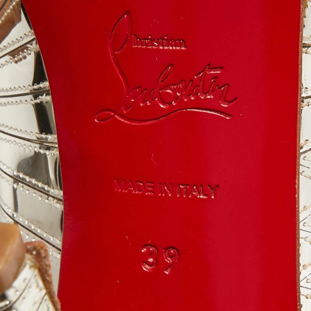 Christian Louboutin Christian Louboutin Gold PVC Peep Toe Art Deco Pumps Size 39 7
