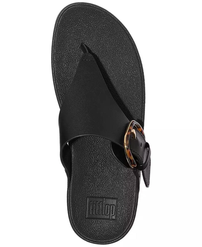 FitFlop Women's Lulu Resin-Buckle Leather Sandals 7