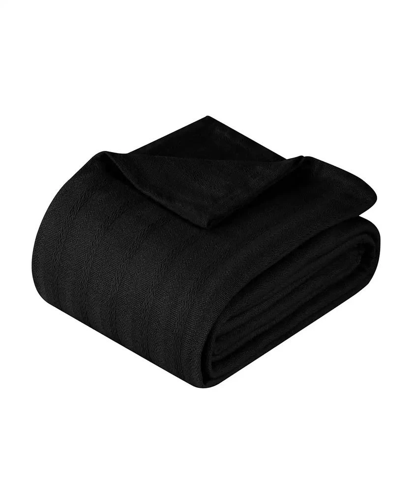 Superior Clara Cotton Textured Striped Lightweight Woven Blanket 1