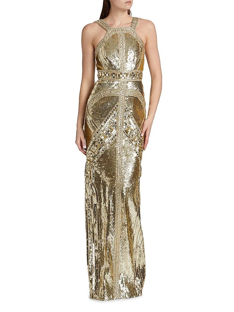 Pamella Roland Sequined Embroidered Gown 3