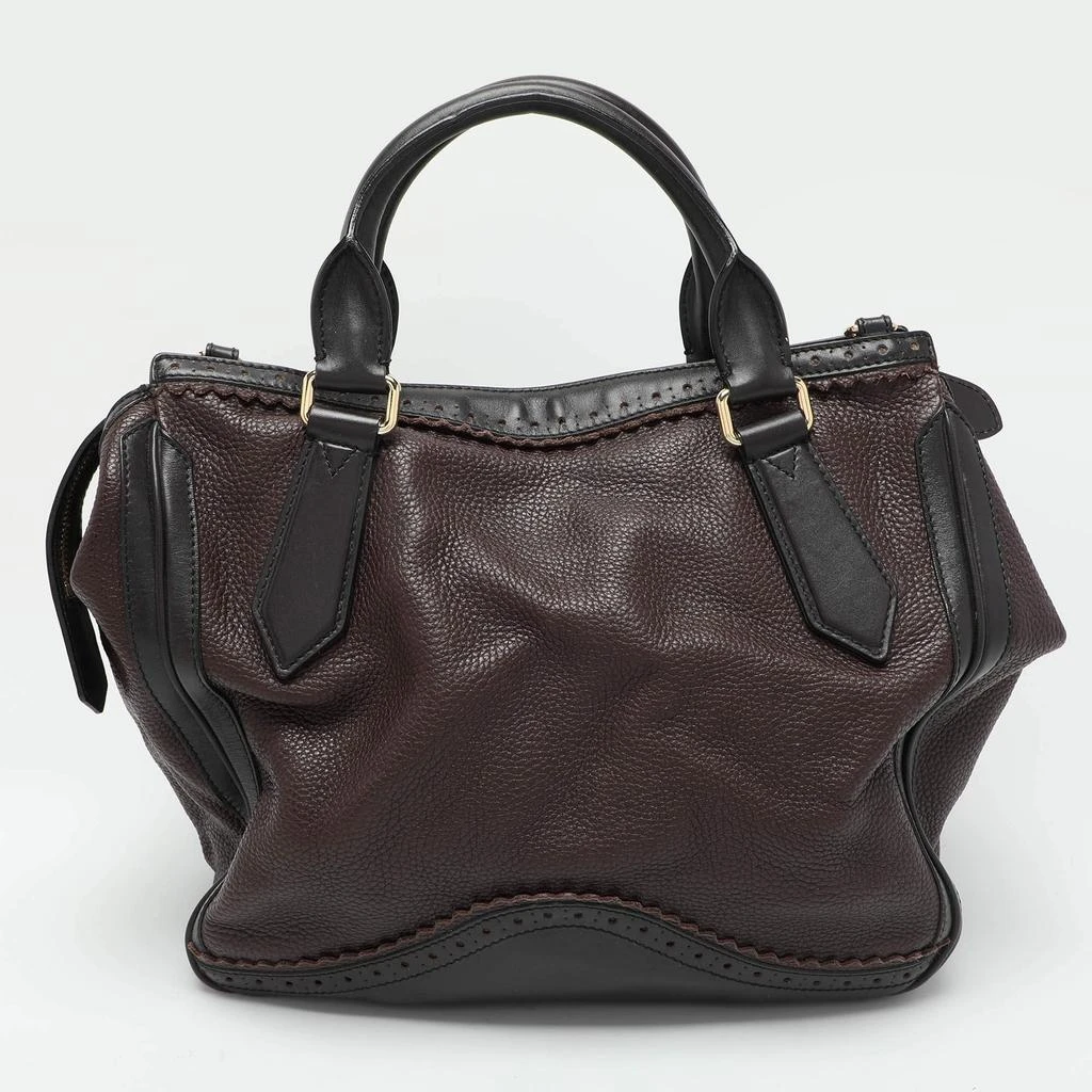 Burberry Burberry Brown/Black Leather Tassel Detail Satchel 4