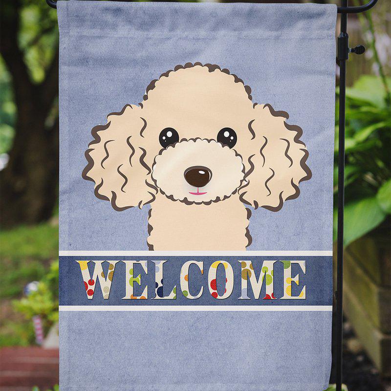 Caroline's Treasures 11 x 15 1/2 in. Polyester Buff Poodle Welcome Garden Flag 2-Sided 2-Ply
