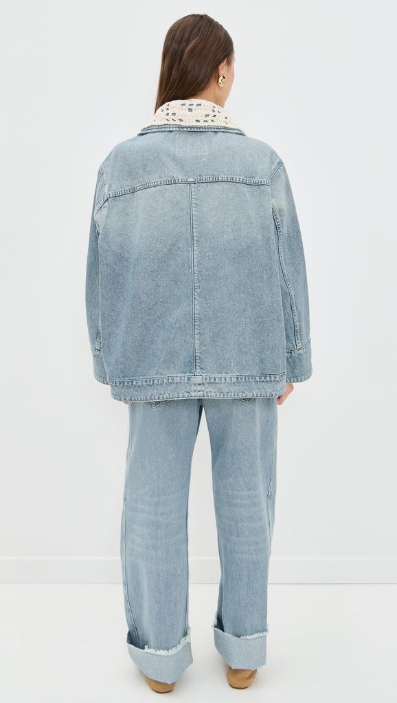 B Sides Stadium Jacket with Crochet Collar