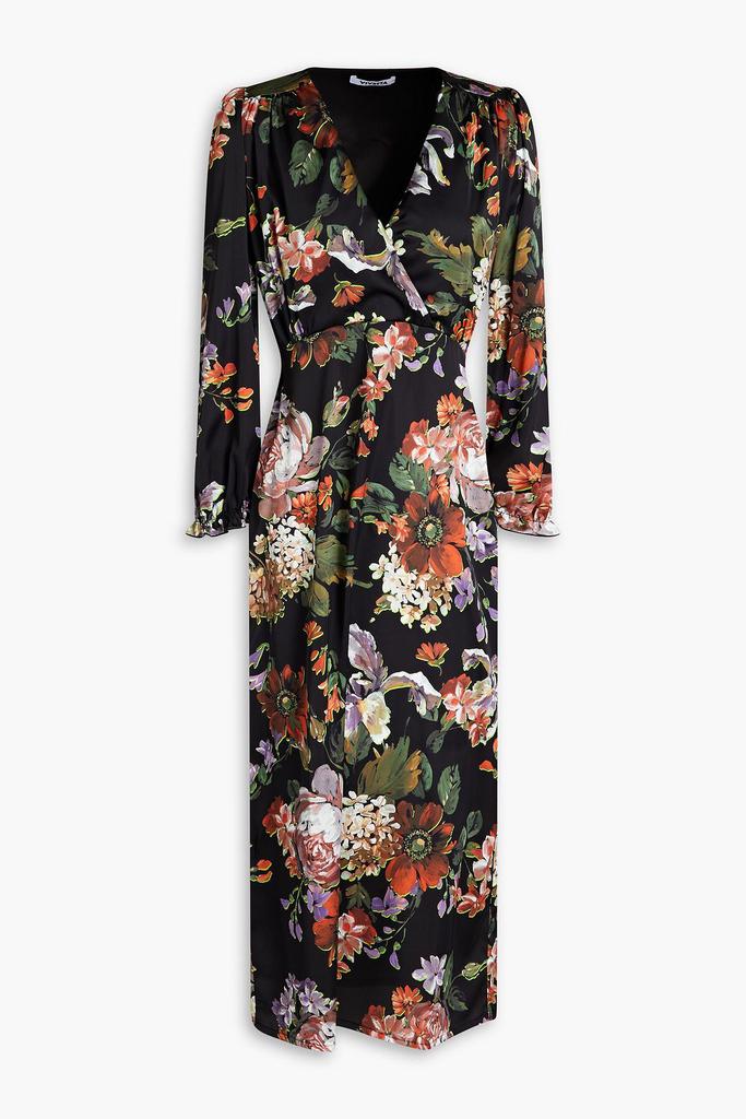 VIVETTA Floral-print stretch-satin midi dress
