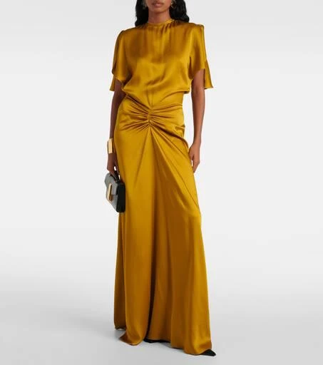 Victoria Beckham Gathered satin gown 2