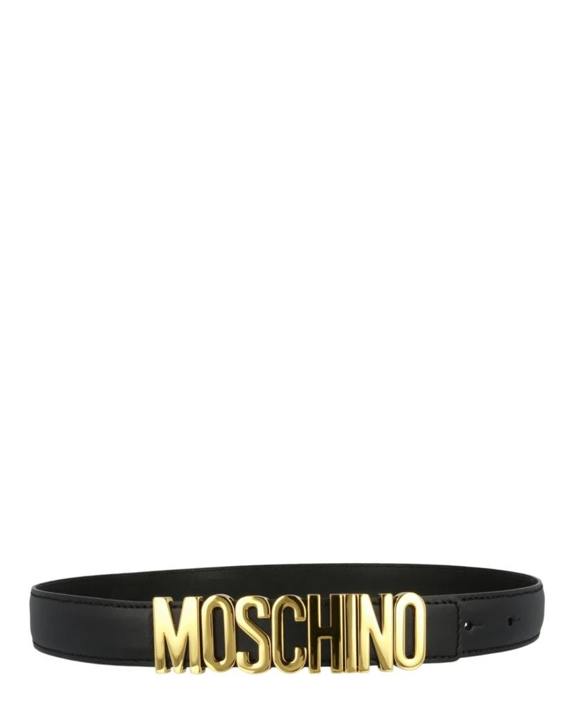 Moschino Logo Lettering Leather Belt 1