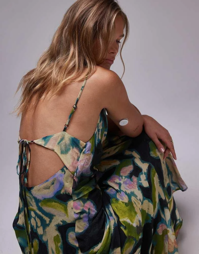 Topshop Topshop sheer drape midi dress in floral print 4