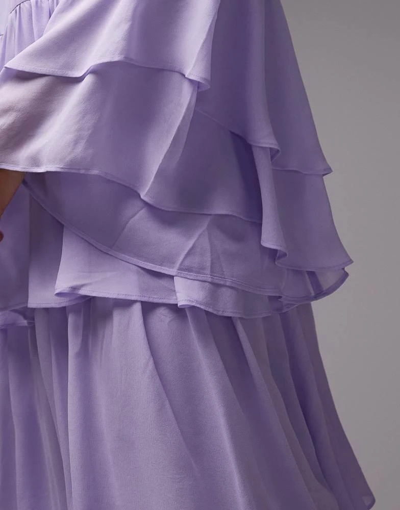& Other Stories & Other Stories chiffon maxi dress with ruffles and tiered volume hem in lilac 4