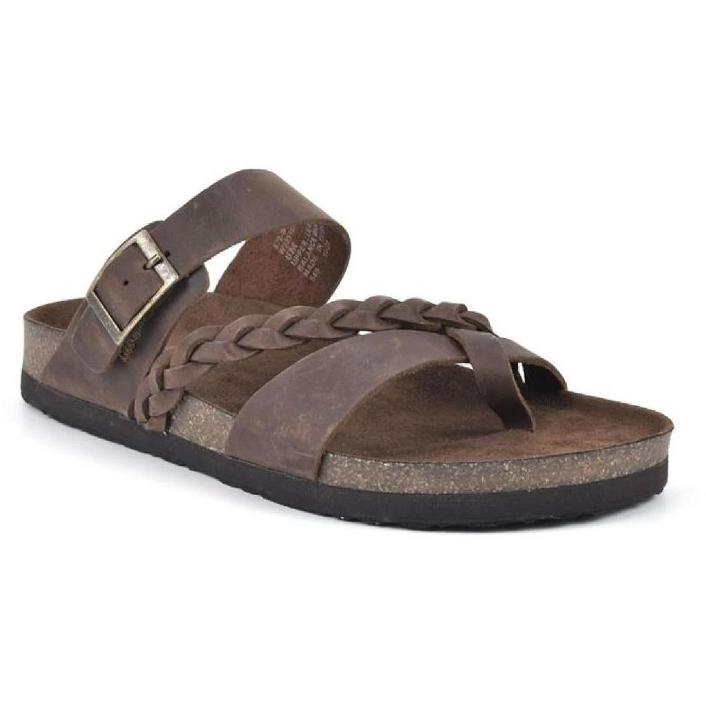 White Mountain Hazy Womens Braided Slip On Slide Sandals 1
