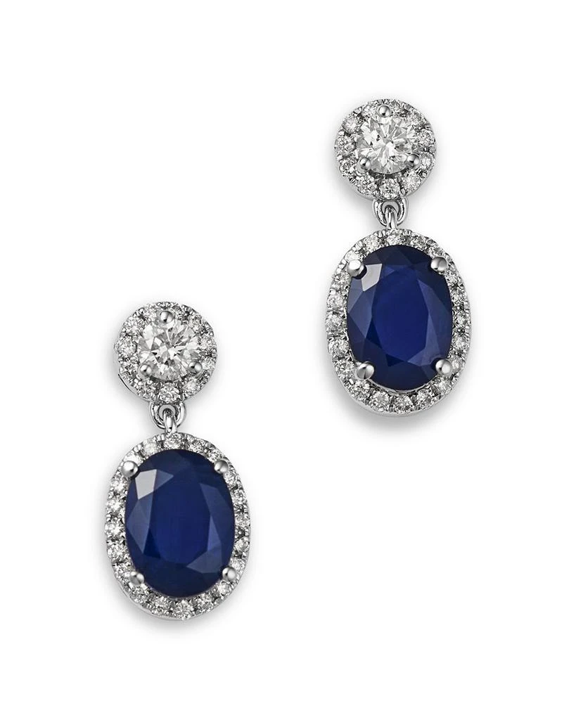 Bloomingdale
s Fine Collection Sapphire 
Diamond Drop Earrings in 14K White Gold 1