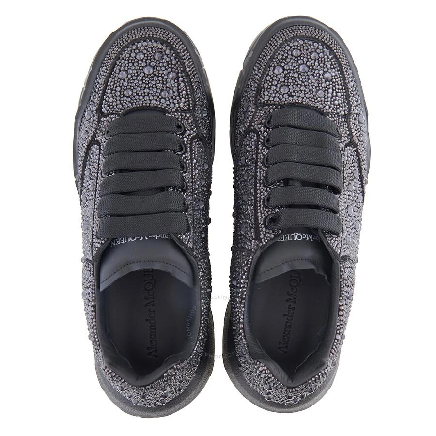 Alexander McQueen Men's Black Rhinestone Embellished Low Top Court Sneakers 3
