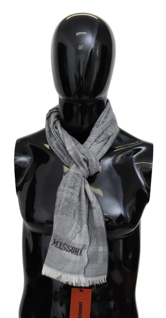 Missoni Floral Wool Unisex Neck Wrap Fringes Men
s Scarf