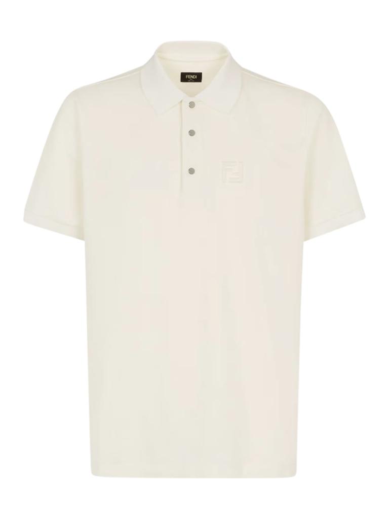 Fendi White Cotton Polo Shirt - Polo Shirts - BeyondStyle