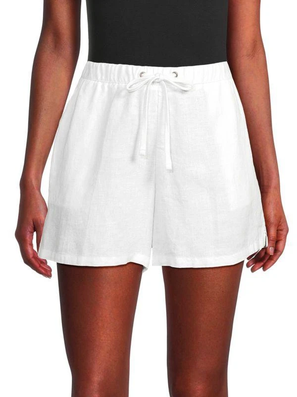 James Perse Flat Front Linen Shorts 1