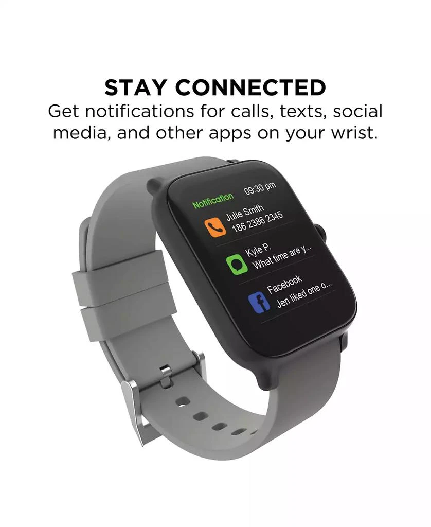 24/7 EVO Unisex Gray Silicone Strap Smartwatch 37.5mm 3