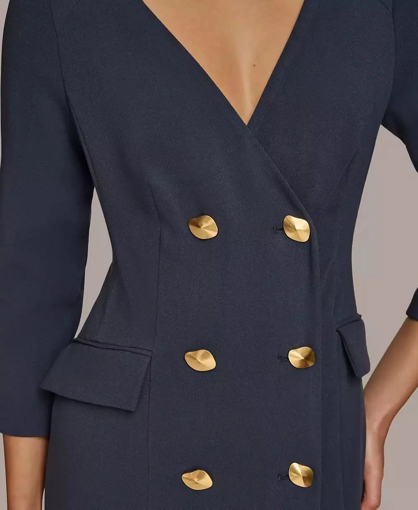 Donna Karan Women's 3/4-Sleeve Double-Breasted Midi Blazer Dress 5