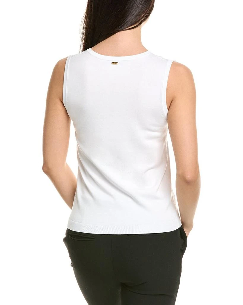 St. John Solid Jersey Knit V- Neck Shell 2