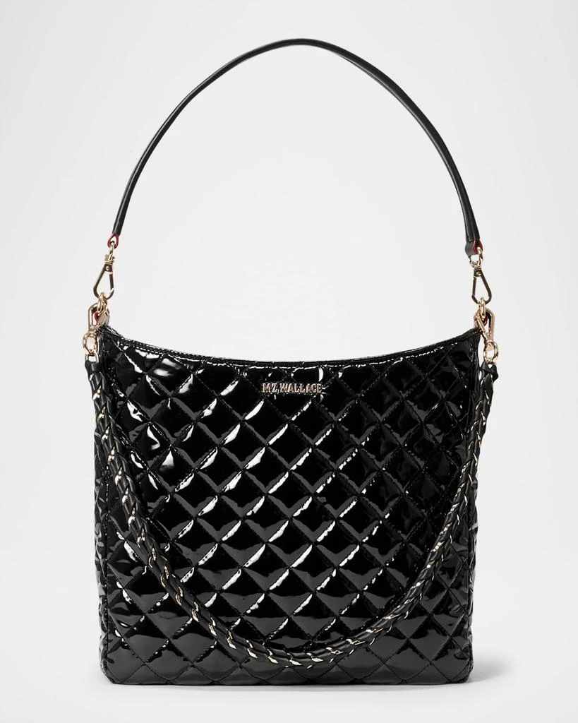 MZ Wallace Crosby Quilted Patent Leather Hobo Bag 1