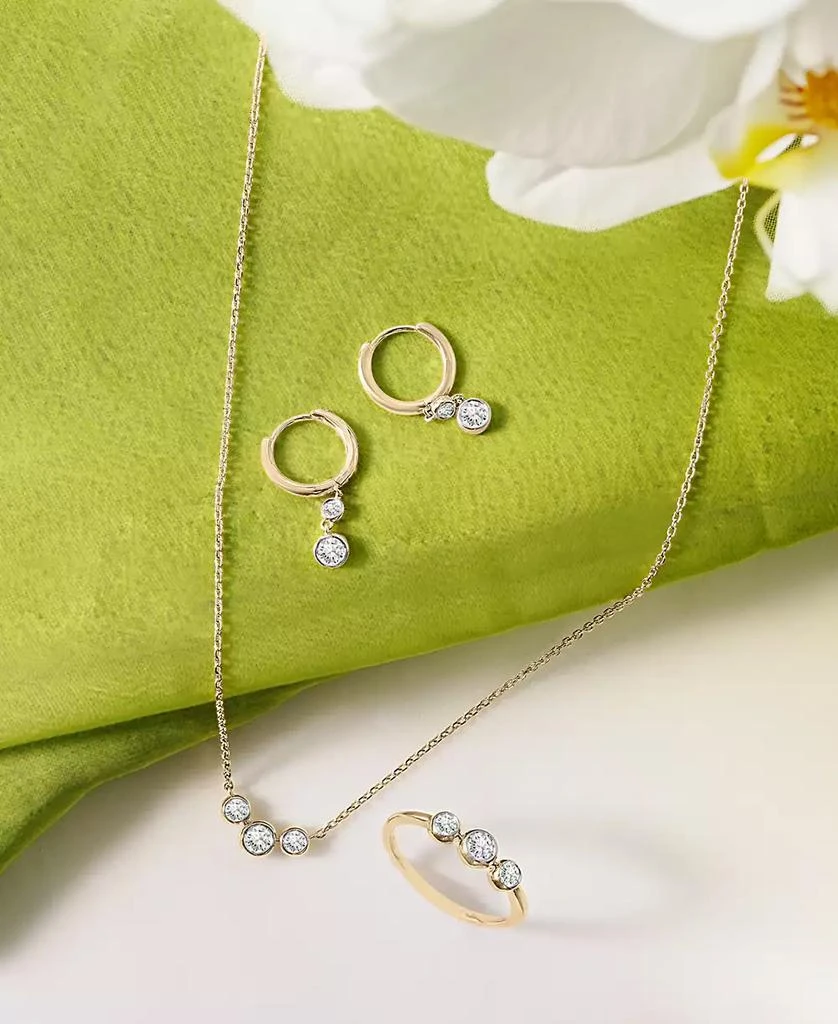 Wrapped Diamond Triple Bezel 17" Pendant Necklace (1/4 ct. t.w.) in 10k Gold, Created for Macy's 4