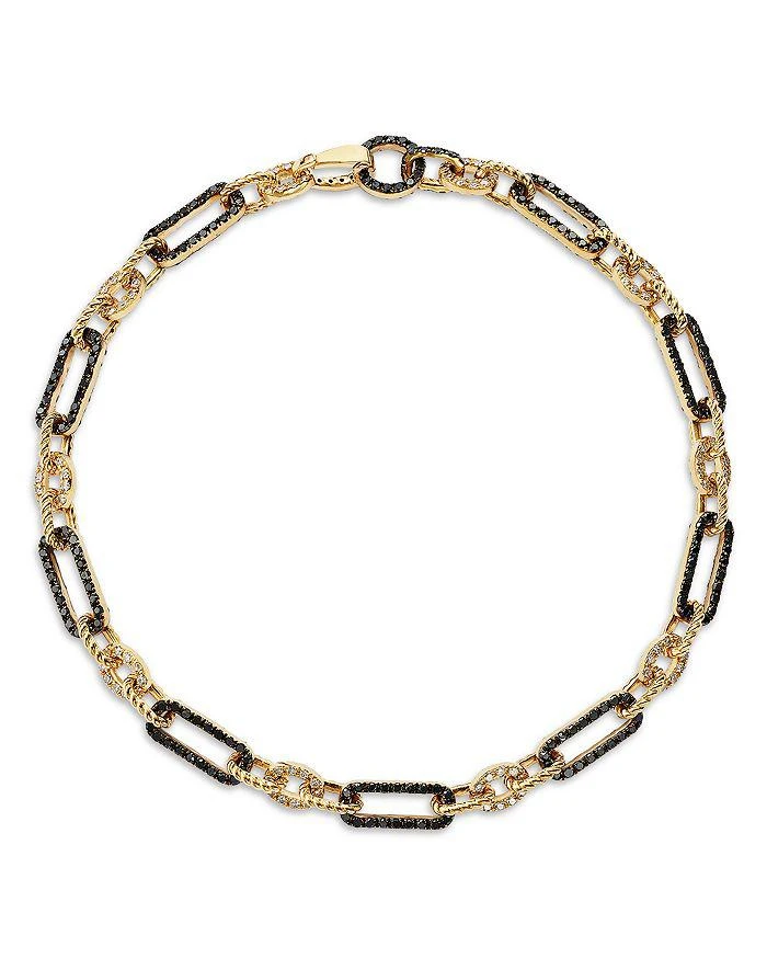 Bloomingdale
s Fine Collection Black 
White Diamond Chain Link Bracelet in 14K Yellow Gold, 2.0 tcw