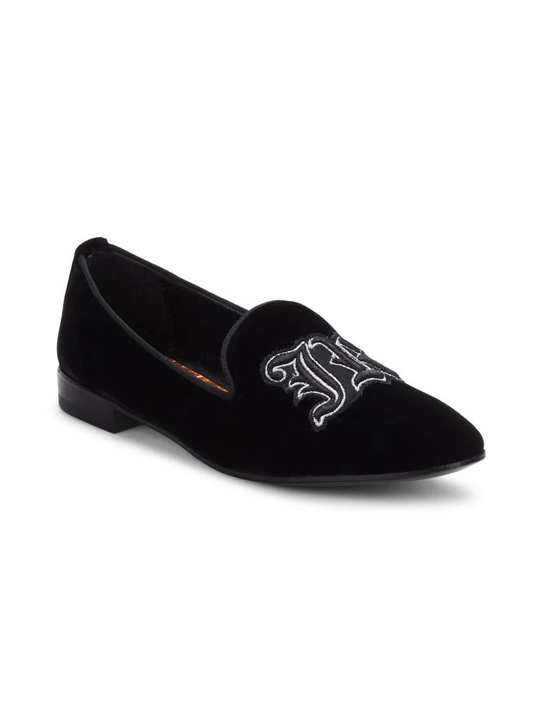 John Richmond Logo Velvet Smoking Slippers 2
