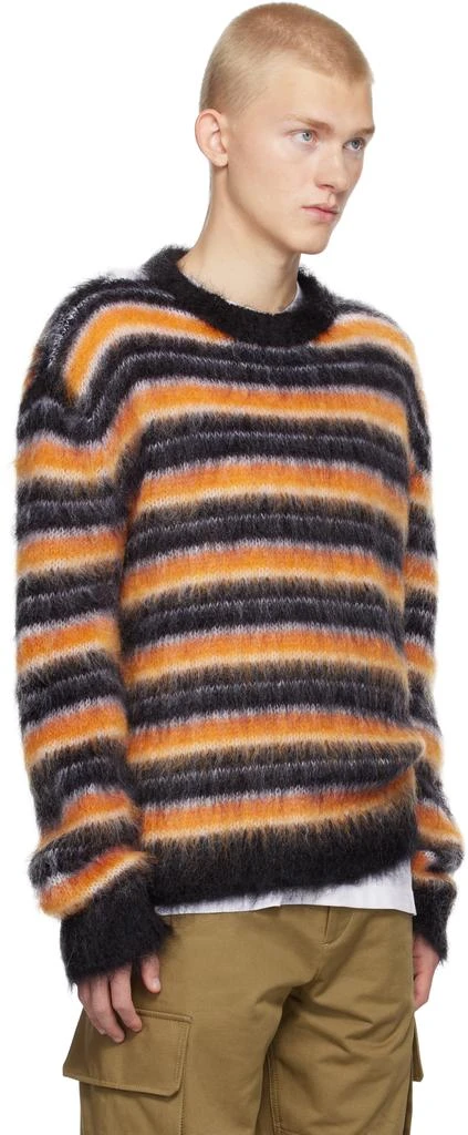 Marni Black & Orange Fuzzy Wuzzy Striped Sweater 2