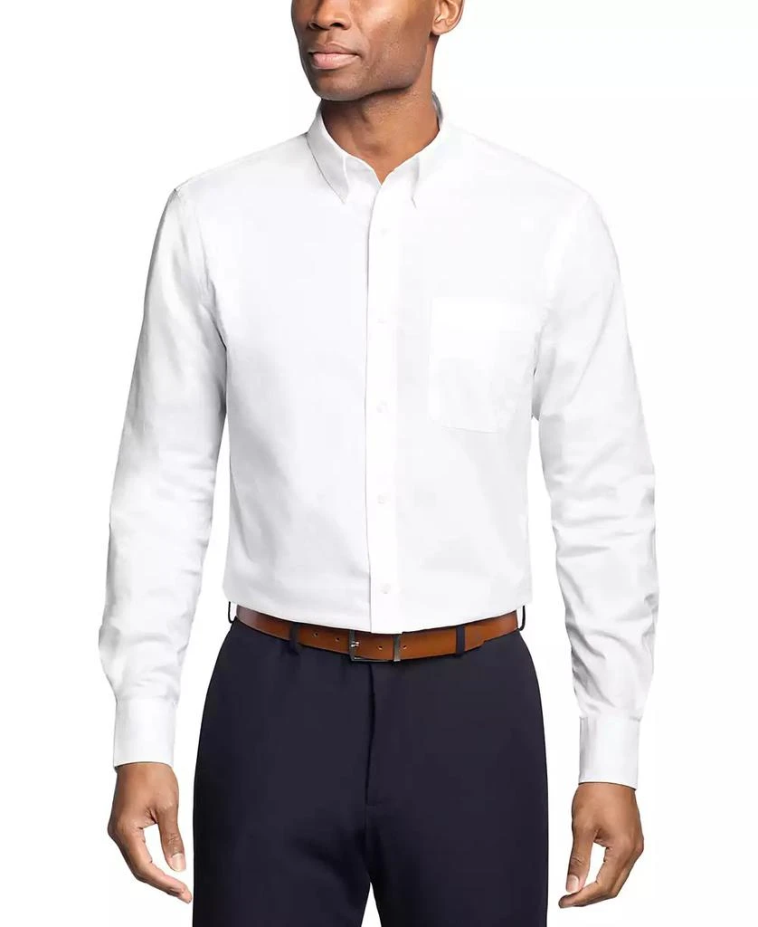 Tommy Hilfiger Men's TH Flex Regular Fit Washed Stretch Untucked Length Dress Shirt 3