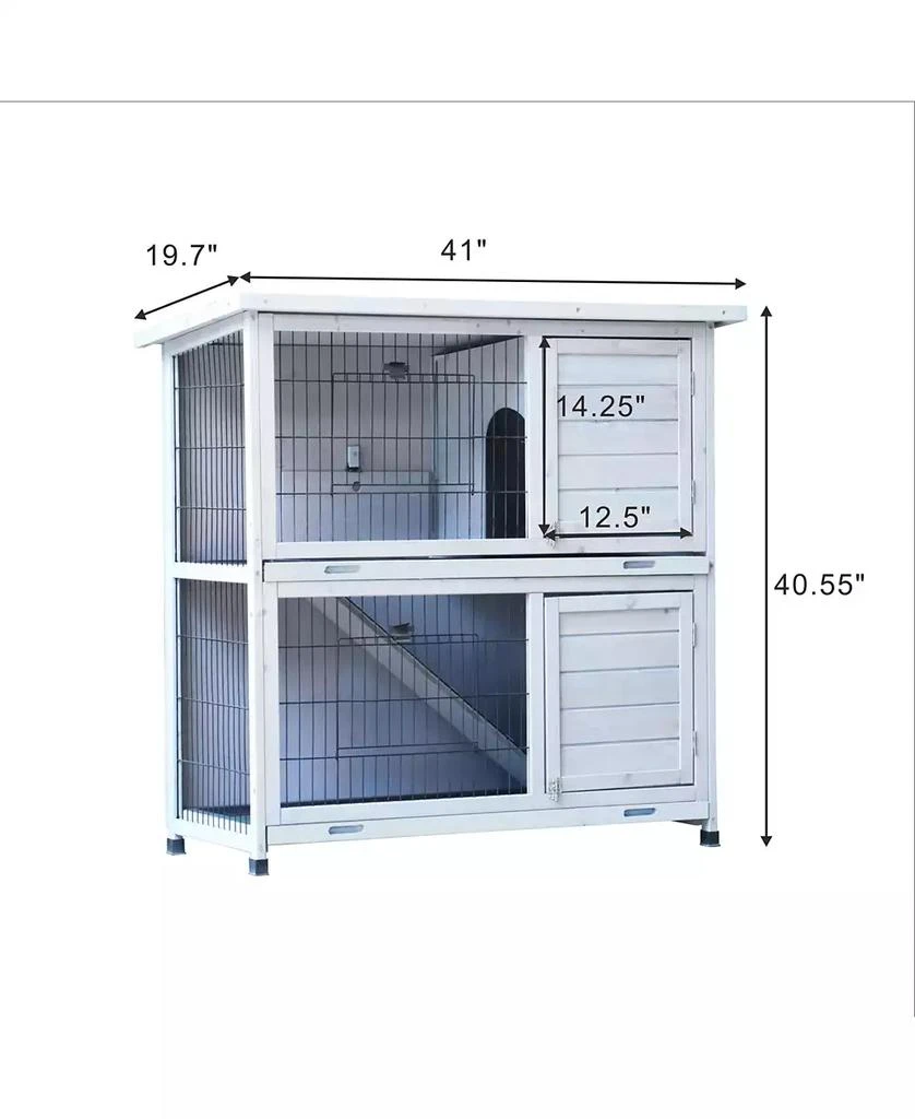 Streamdale Furniture Streamdale 2-Story Outdoor Rabbit Hutch with Run
Removable Trays 10