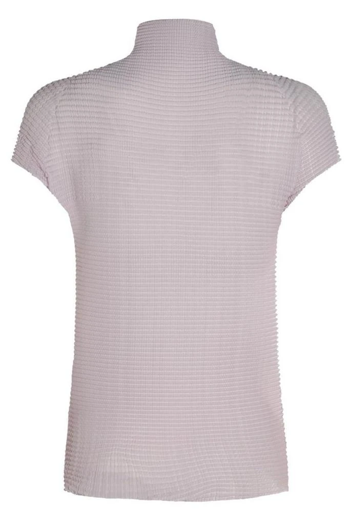 Issey Miyake Issey Miyake Pleated High-Neck French Sleeve Top 2