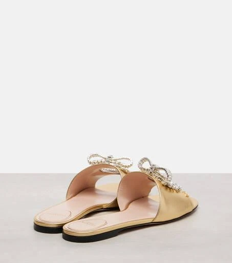 Valentino Adamantine embellished leather slides 2