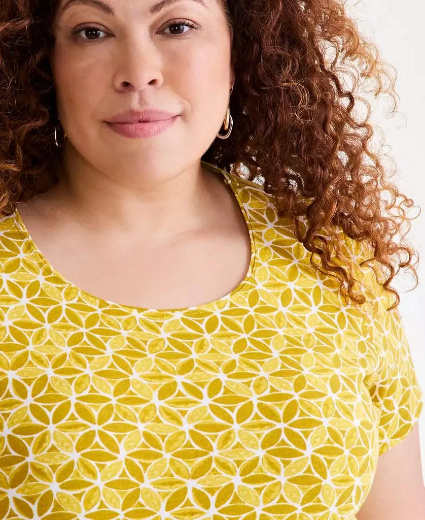 Style & Co Plus Size Printed Scoop-Neck Tee, Exclusively at Macy's 3