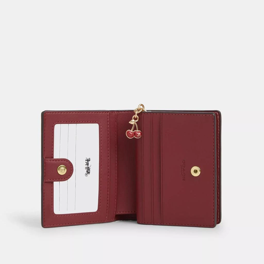 Coach Snap Wallet In Signature Canvas With Cherry Print 2