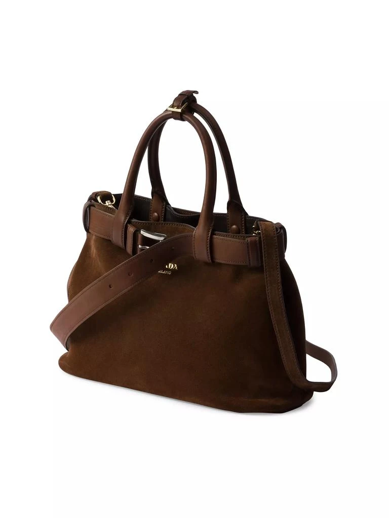 Prada Medium Buckle Suede Bag with Belt 2