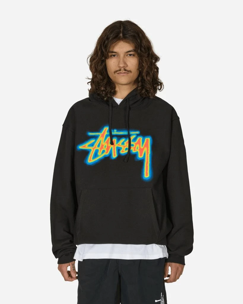 STUSSY Thermal Stock Hooded Sweatshirt Black 1