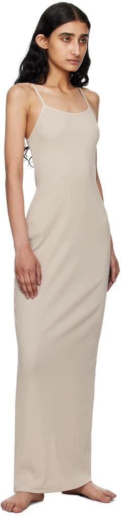 SKIMS Beige Cotton Rib Long Cami Maxi Dress 4