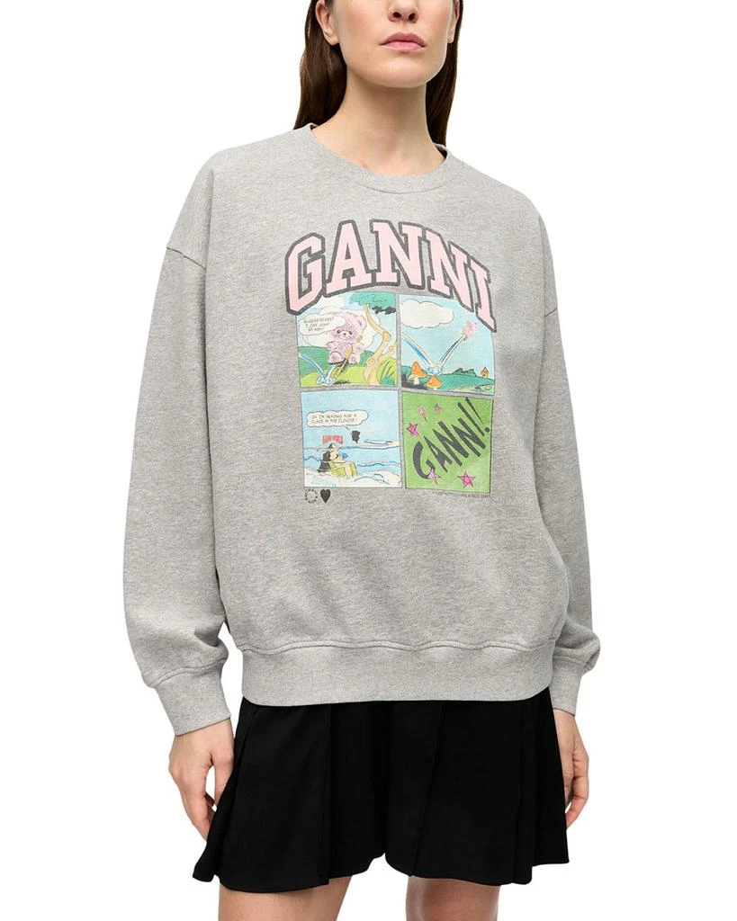 Ganni Isoli Logo Graphic Oversized Sweatshirt 1