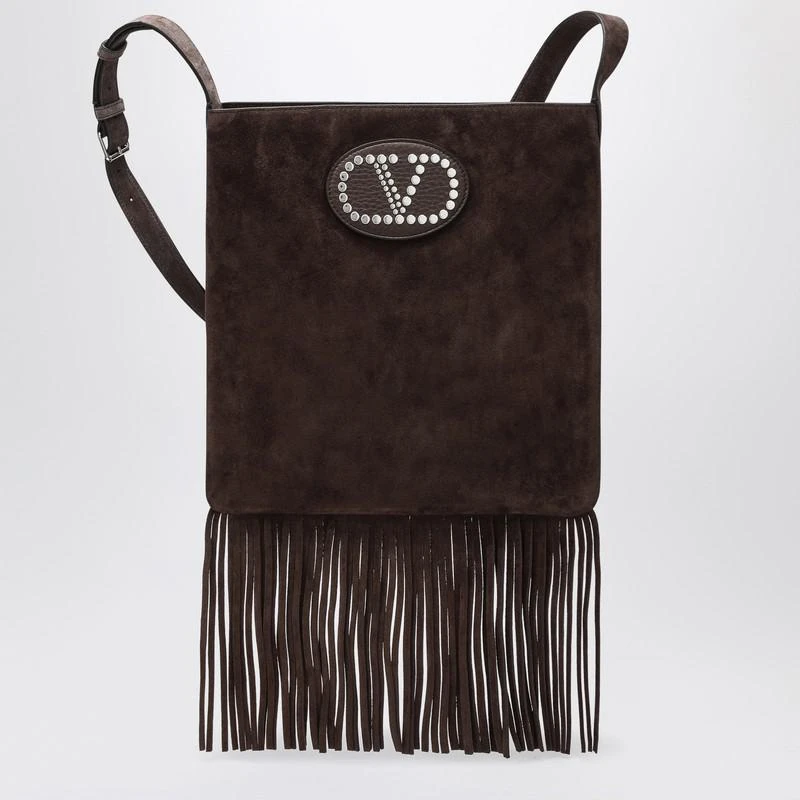 Valentino Nellcôte dark brown suede bag 1
