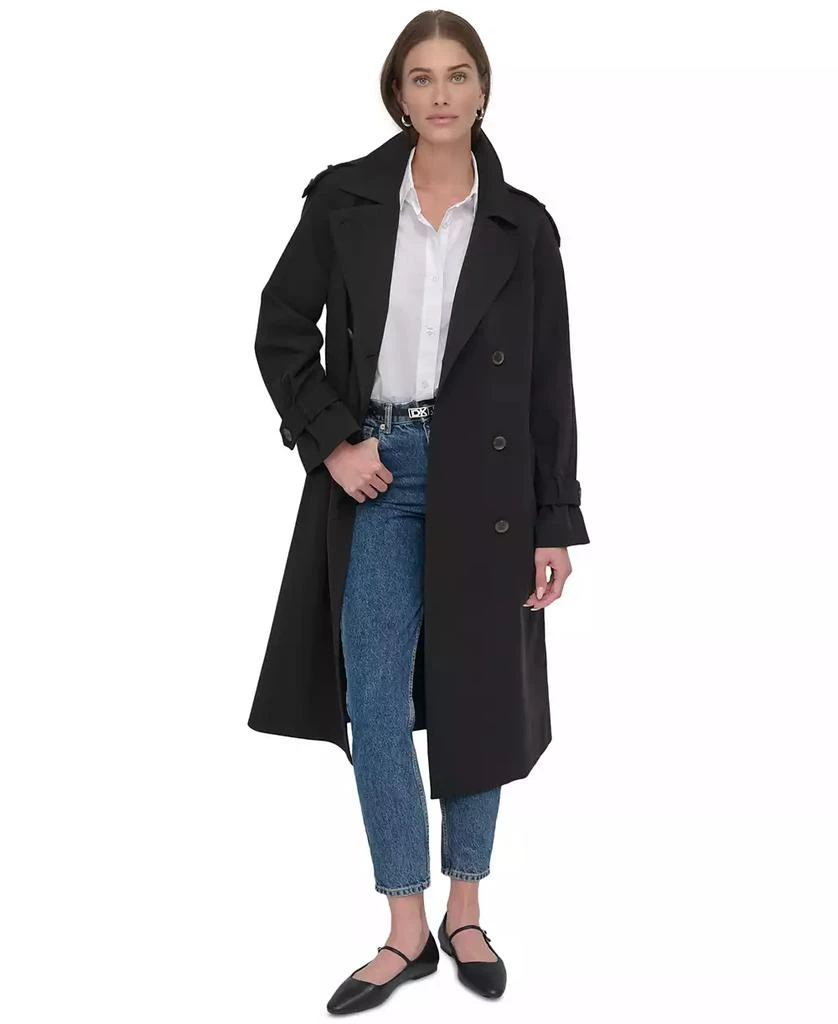 DKNY Women's Belted Double-Breasted Trench Coat 5