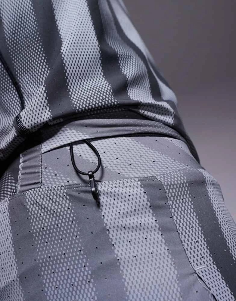 Adidas adidas Running Adizero shorts with print in black and grey 2