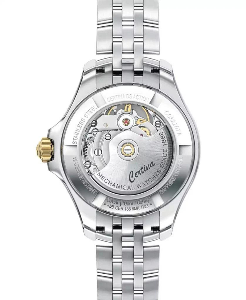 Certina Women's Swiss Automatic DS Action Diamond Accent Two-Tone Stainless Steel Bracelet Watch 35mm 2