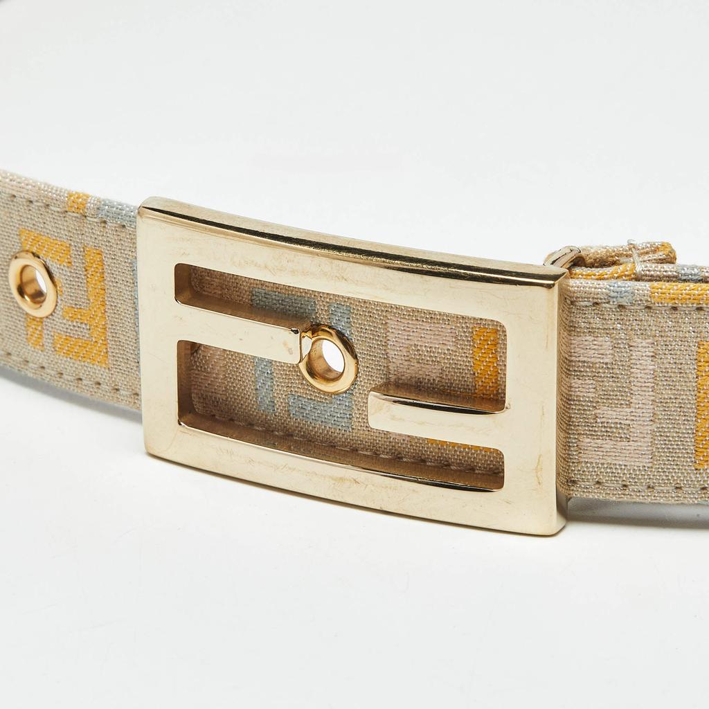 Fendi Fendi Multicolor Zucchino Canvas FF Buckle Belt 85 CM